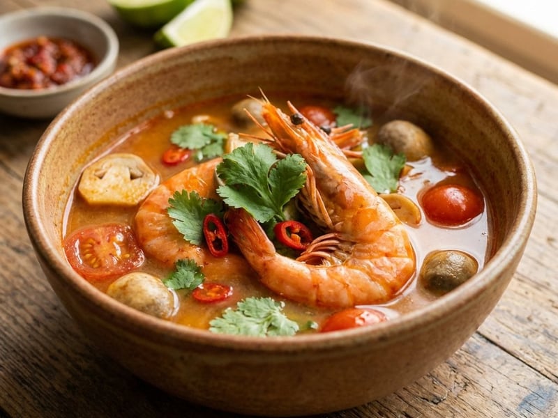 Tom Yum Goong (Hot and Sour Thai Soup with Prawns)