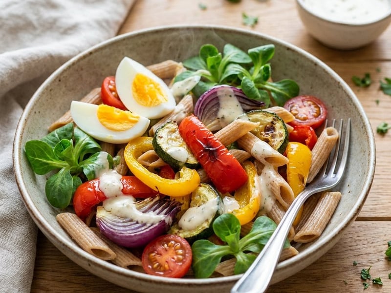 Pasta salad with roasted vegetables