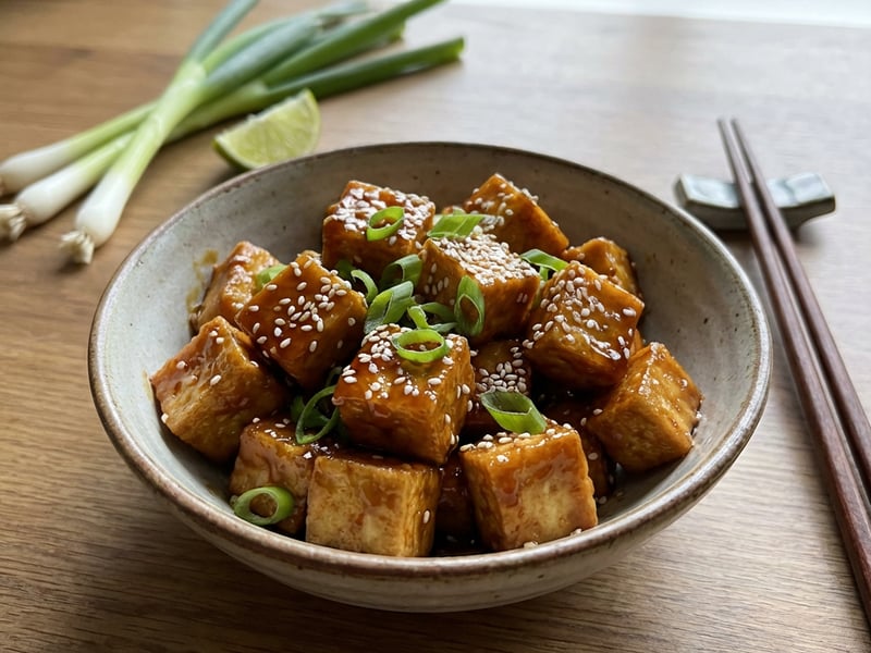 Křupavé lepkavé tofu