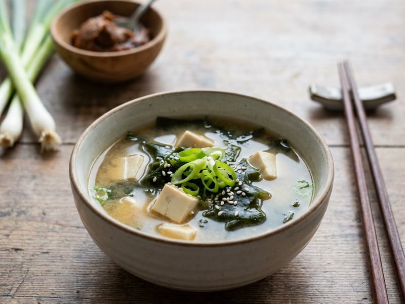 Miso Wakame Soup with Tofu