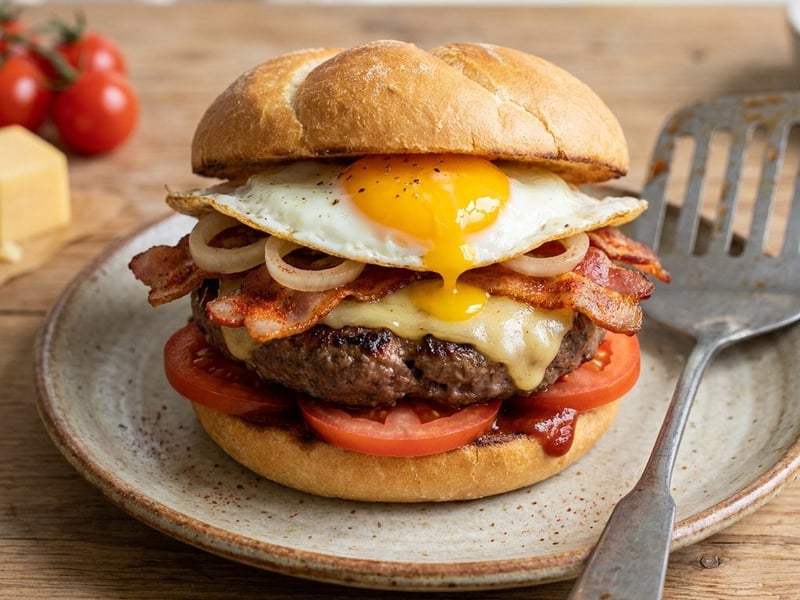 Beef and Egg Burger