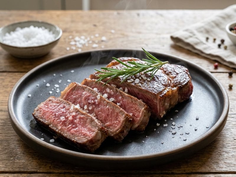 Wagyu steak with rosemary and sea salt