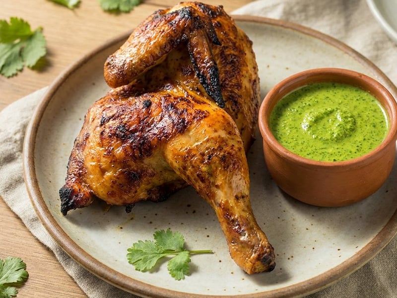 Peruvian Grilled Chicken with Ají Verde Sauce (Pollo a la Brasa)