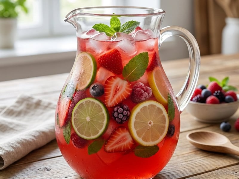 Domácí jahodová limonáda s lesním ovocem | Osvěžující letní drink