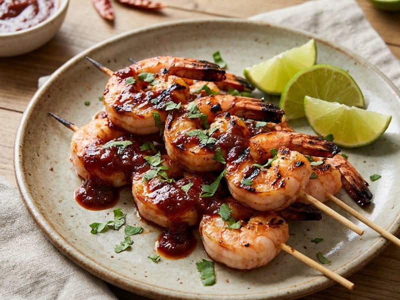 Camarones a la Diabla | Spicy Shrimp Skewers