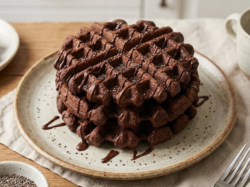 Brownie waffles | Healthy chocolate breakfast
