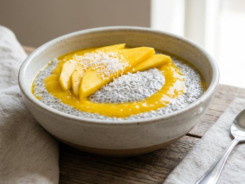Chia pudding with mango puree | Healthy and quick breakfast
