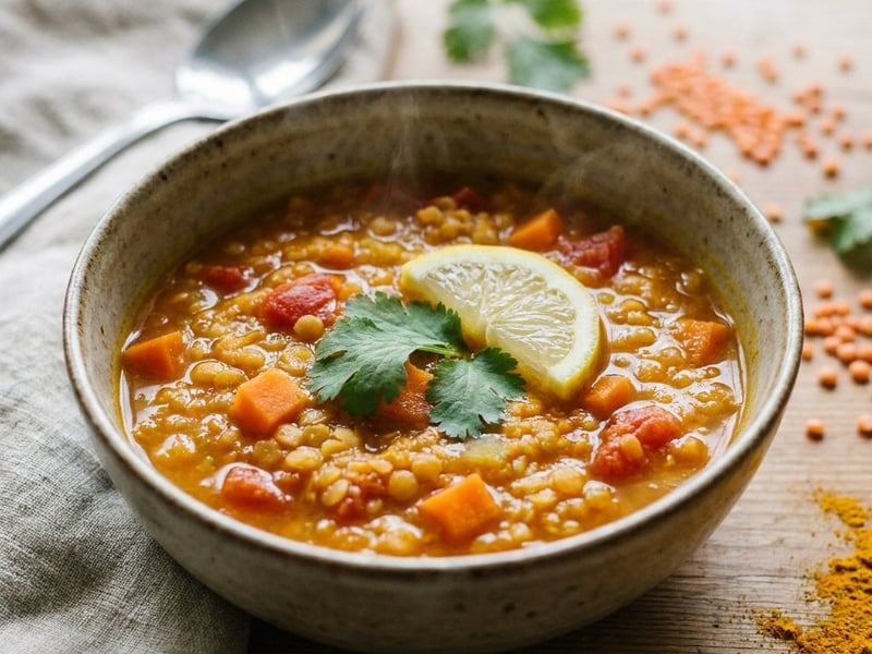 Lentil soup with turmeric | Warm and healthy