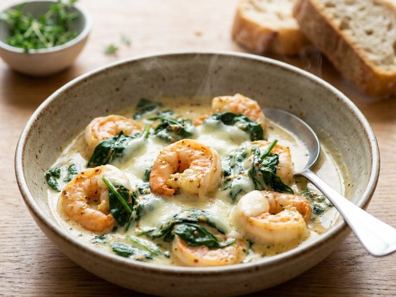 Krevety v hořčičné omáčce | Rychlá krémová večeře