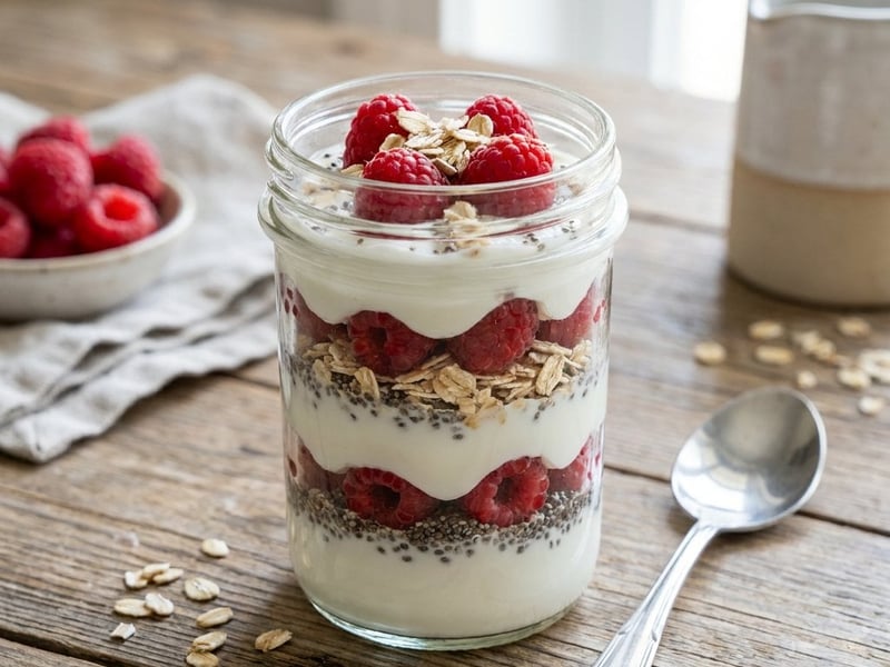 Raspberry Parfait | Healthy Breakfast in 5 Minutes