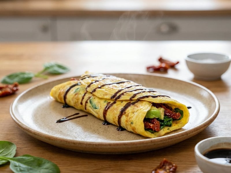 Sun-dried Tomato Omelette | Healthy and Quick Breakfast