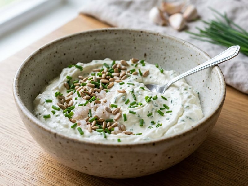 Curd cheese spread with chives | Quick and healthy snack