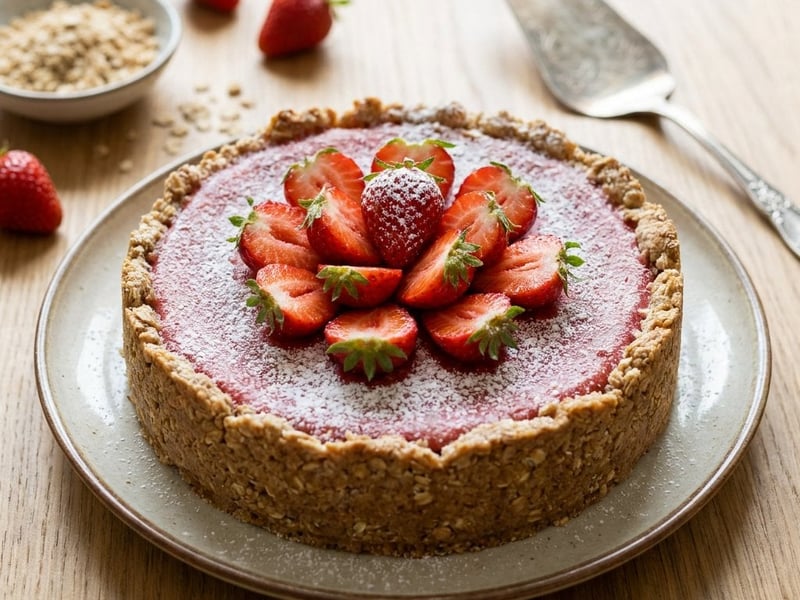 Curd cake with strawberries | Fresh and healthy dessert