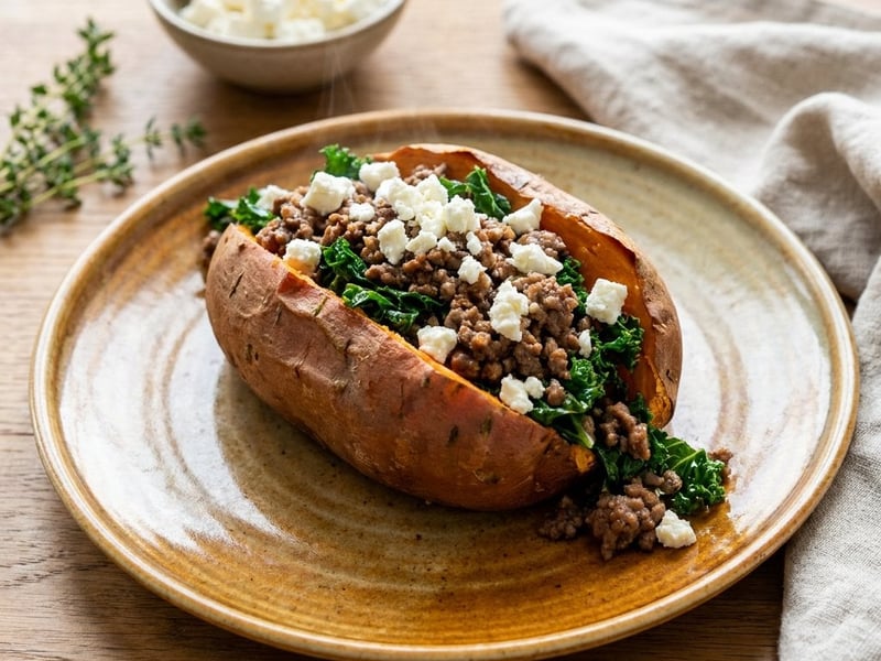 Baked Sweet Potatoes with Beef | Quick and Healthy Dinner