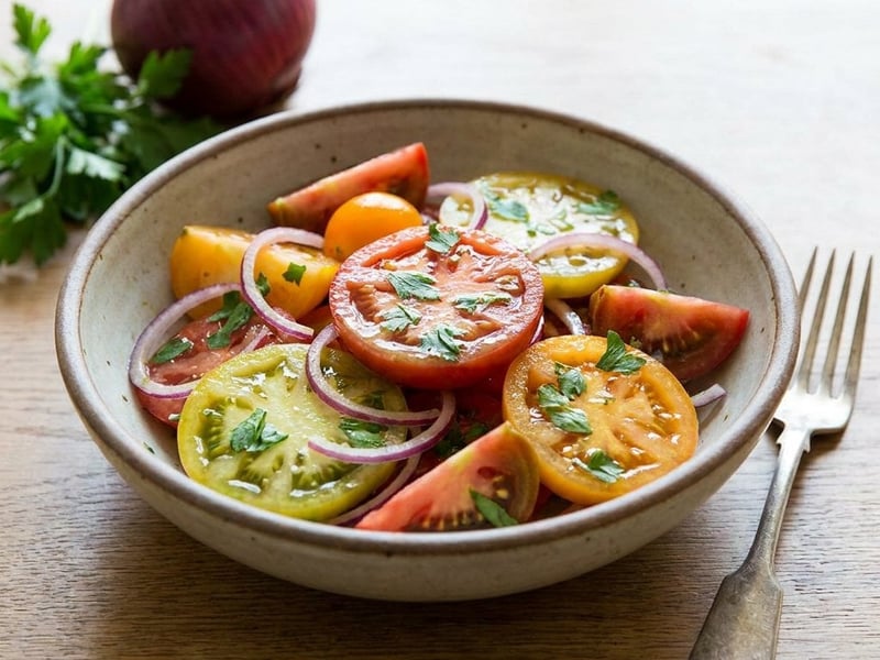 Colorful tomato salad