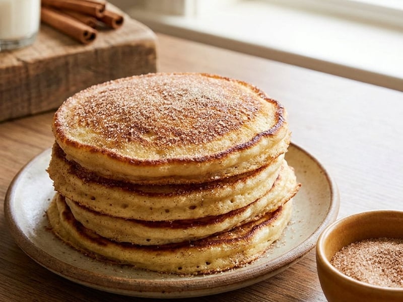 Pancakes with butter and cinnamon 
