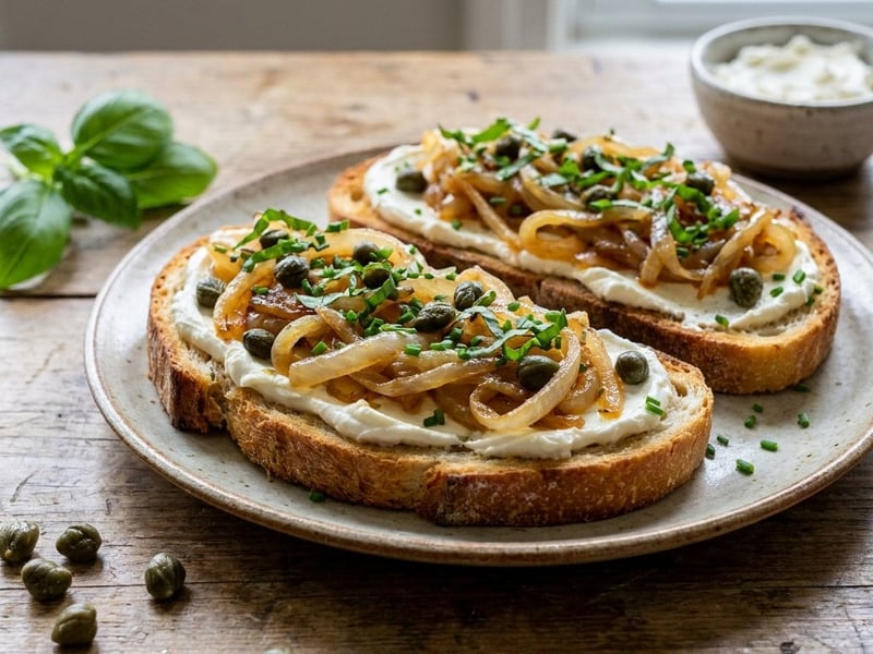 Quick Canapés with Onion and Capers