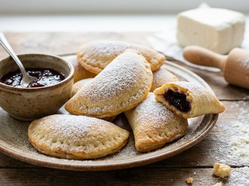 Curd Cheese Pockets with Plum Jam