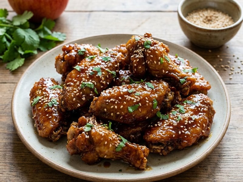 Smažená kuřecí křídla v omáčce teriyaki