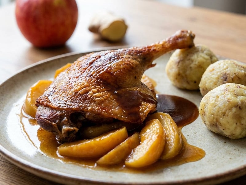 Duck with Ginger and Apples