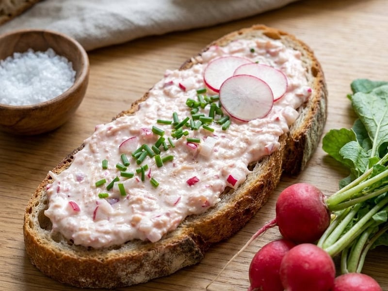 Radish spread with curd cheese