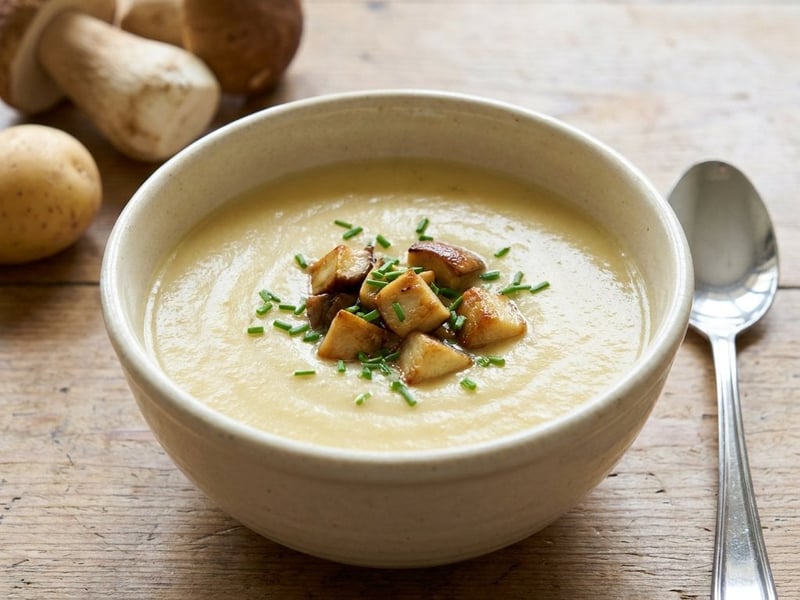 Porcini mushroom potato cream soup