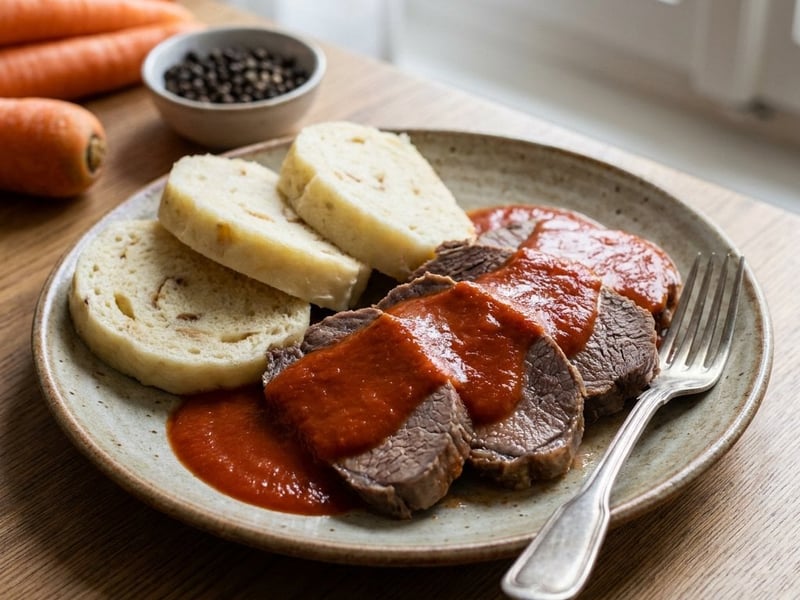 Tomato sauce with beef