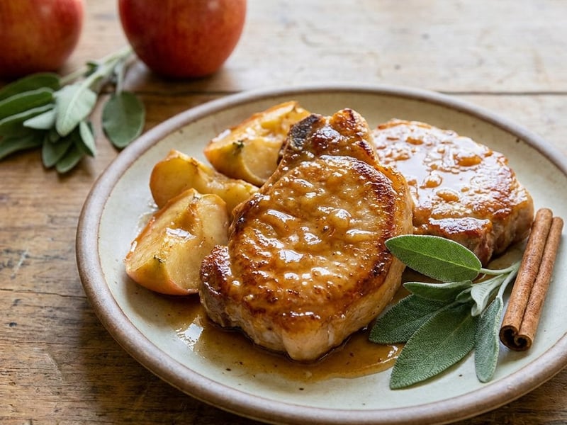 Pork Chops with Apple Juice
