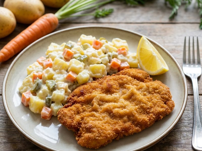 Pork schnitzel with potato salad