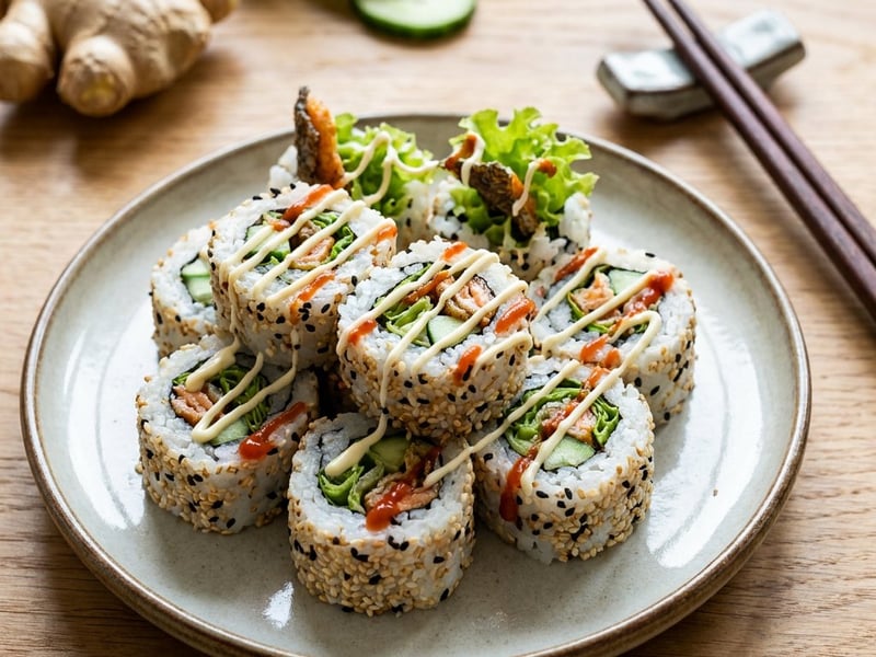 Uramaki – California rolls with sesame seeds