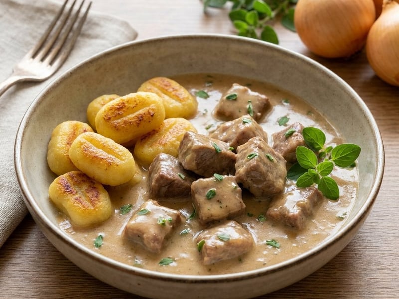 Lamb with Marjoram and Potato Gnocchi
