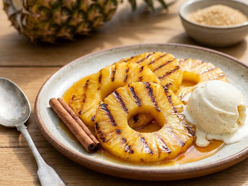 Grilled Flambéed Pineapple