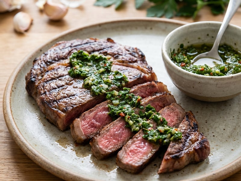 Hovězí steak s chimichurri omáčkou