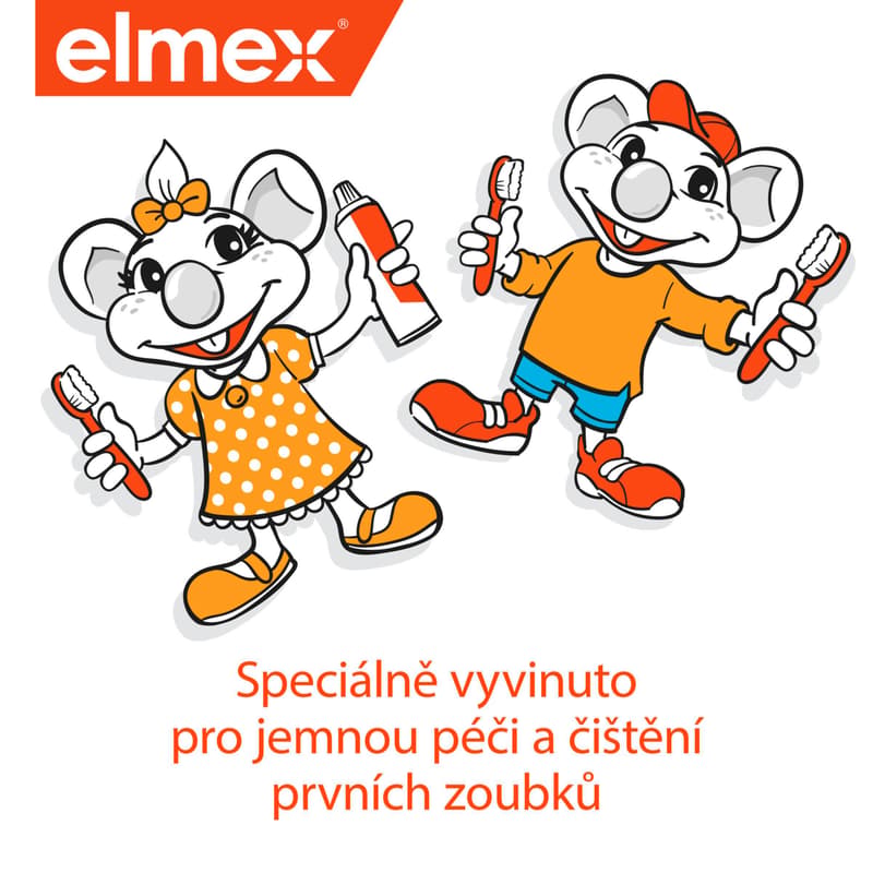 elmex Kids cvičný dětský zubní kartáček pro děti ve věku 0–3 let