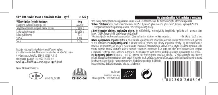 HiPP BIO Hovězí maso