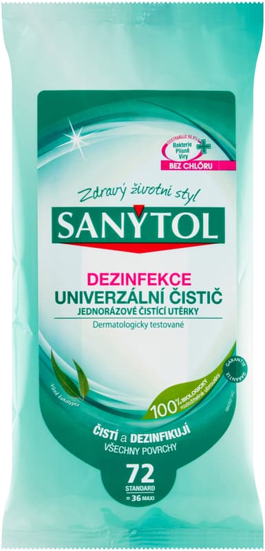 Sanytol Dezinfekce jednorázové čistící utěrky s vůní eukalyptu