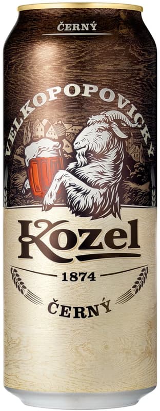 Velkopopovický Kozel black beer tin