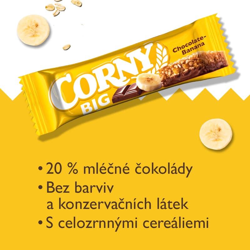 Corny Big cereal bar with bananas in milk chocolate