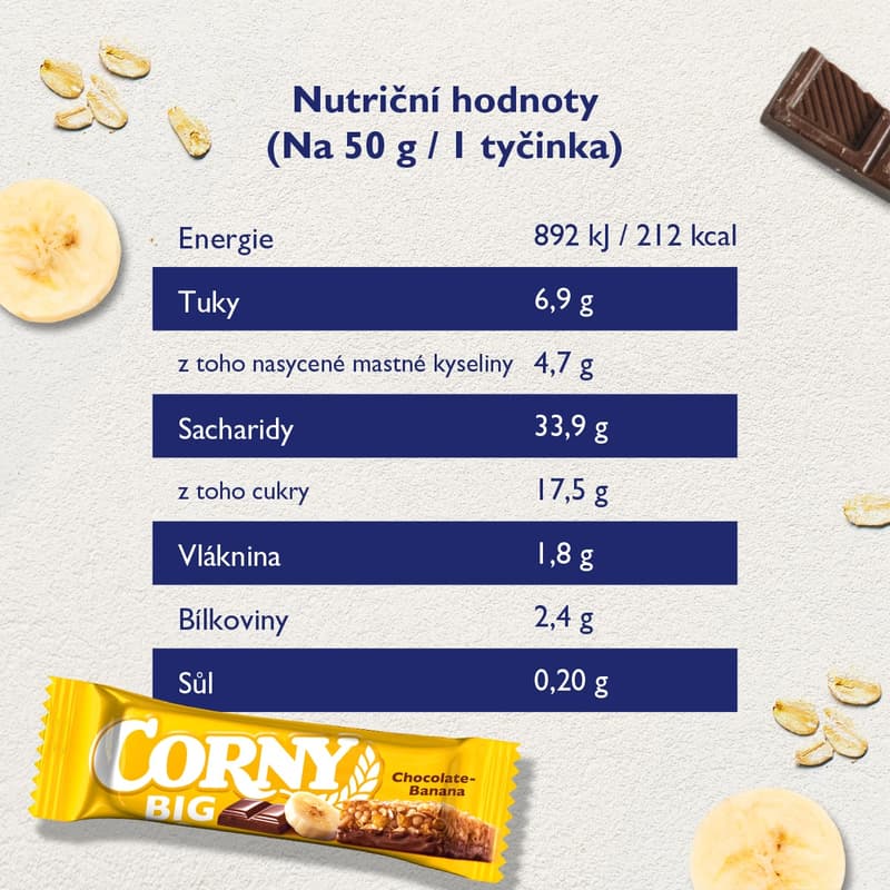 Corny Big cereal bar with bananas in milk chocolate