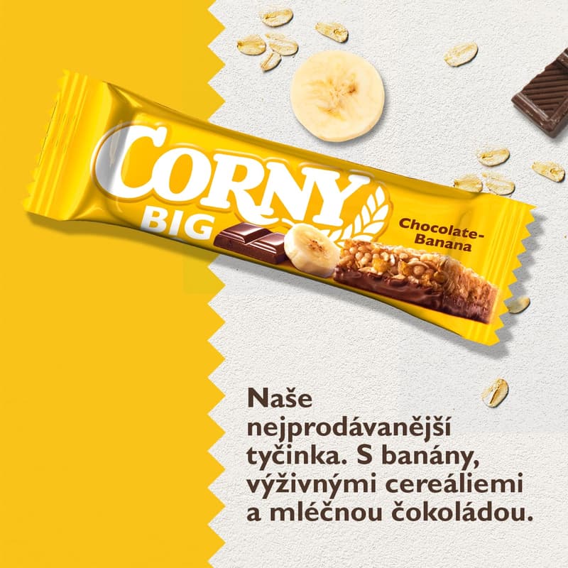 Corny Big cereal bar with bananas in milk chocolate
