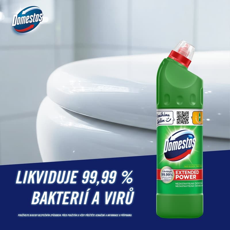 Domestos Pine liquid toilet disinfectant and cleaning agent