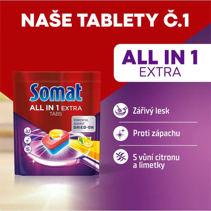 Somat All in 1 Extra Lemon&Lime Dishwasher tablets 115 WL