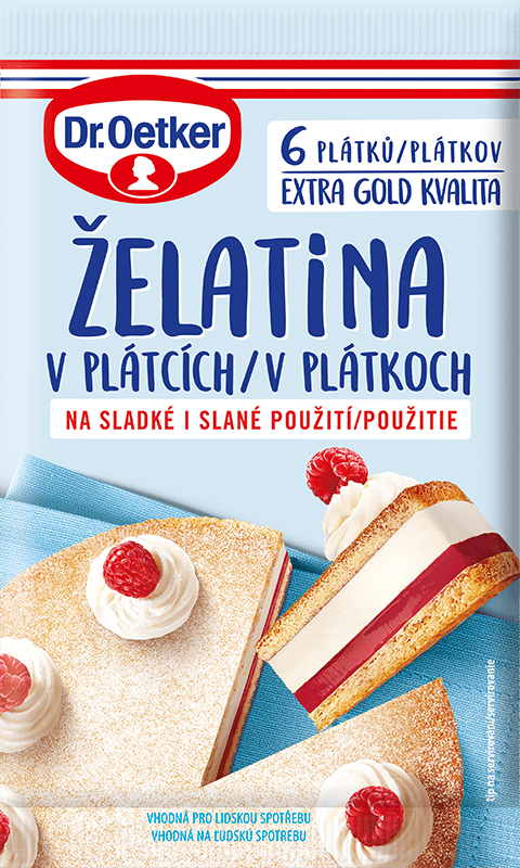 Dr.Oetker Želatina v plátcích 6 ks