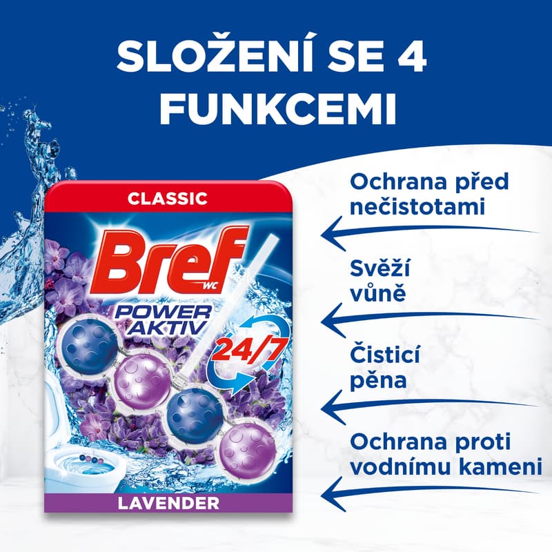 Bref Power Aktiv Levandule WC blok