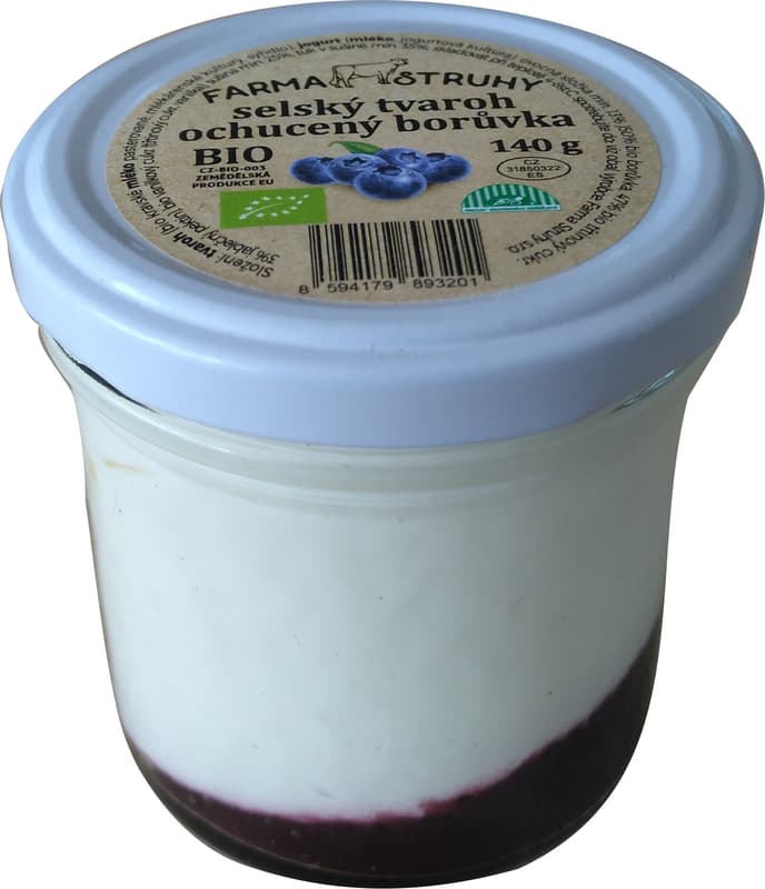 Farma Struhy BIO Rustic cottage cheese flavored with blueberry