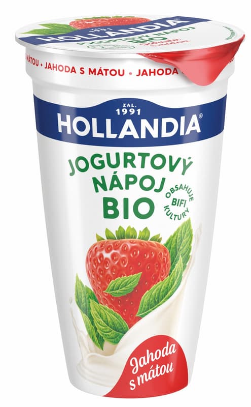 Hollandia BIO BiFi Strawberry and mint yoghurt drink