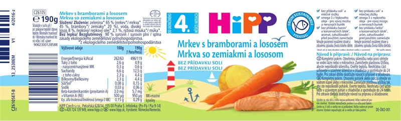 Hipp Carrots with potatoes and salmon