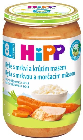 HiPP BIO Rýže s mrkví a krůtím masem