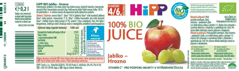 HiPP BIO Jablečno-hroznová šťáva