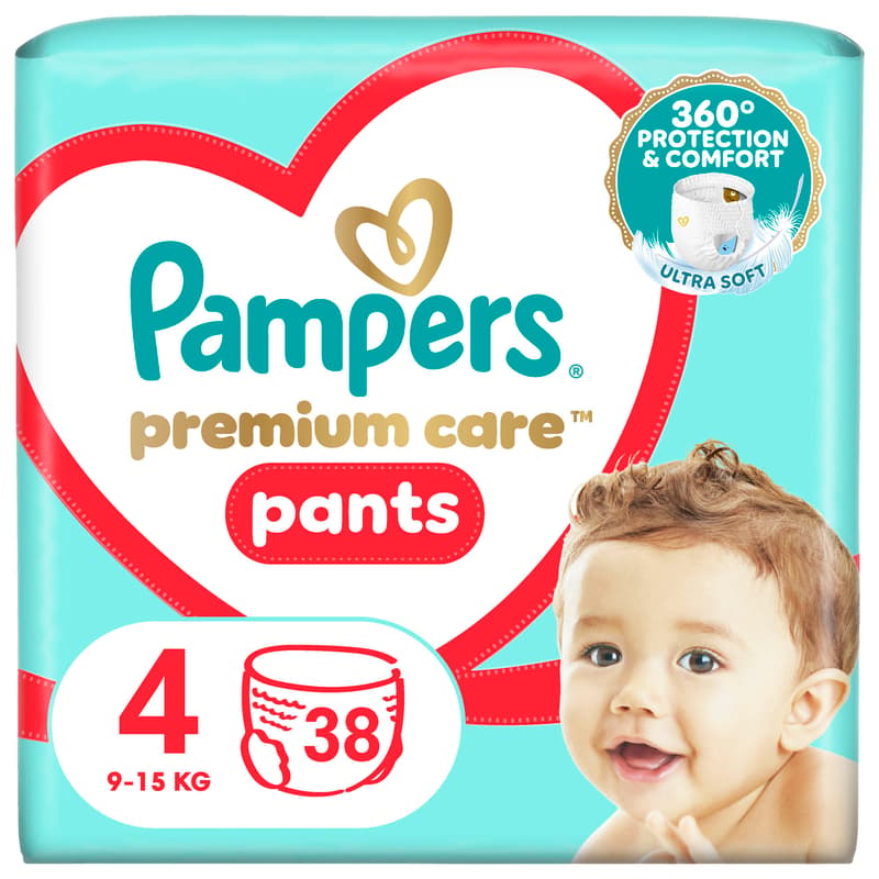 Pampers Pants Premium care plenkové kalhotky 4 (9–15 kg)